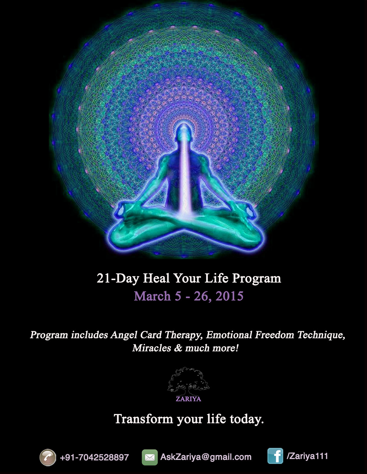 21 Day Heal Your Life Program Poster Copy - Zariya Healings